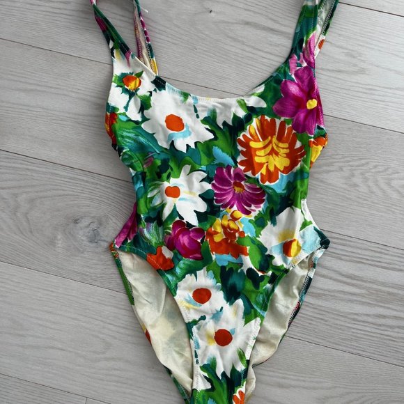 TRULO COLLECTION Bathing Suit SWIMWEAR 1-Piece FLORAL ( 10 ) - Picture 2 of 6